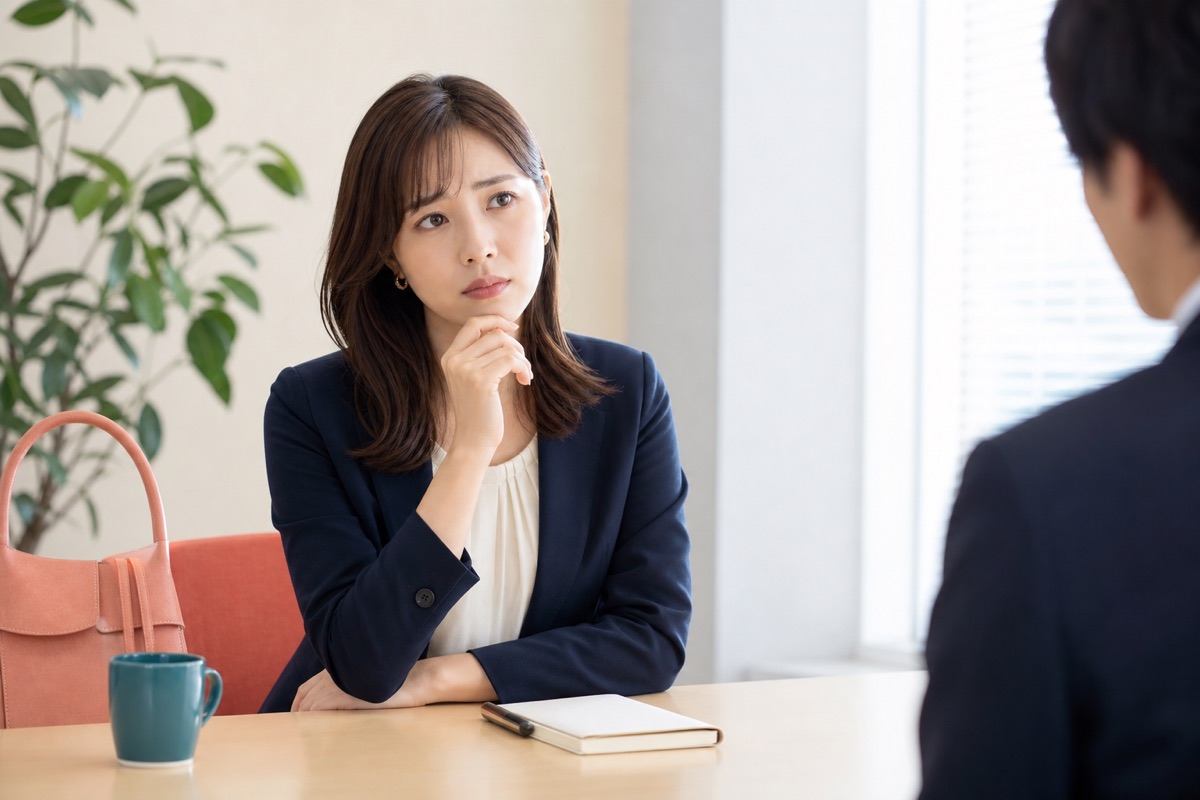 面接で話を聞きながら確認する応募者
